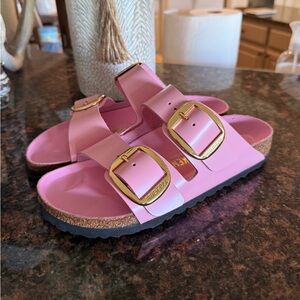 New Birkenstock pink Arizona big buckle sandals 37